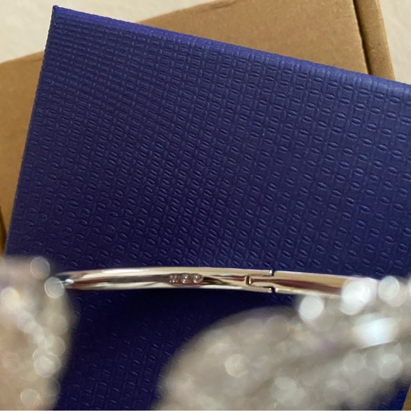 Bangle-Feather, White, Rhodium plated - Picture 6 of 6